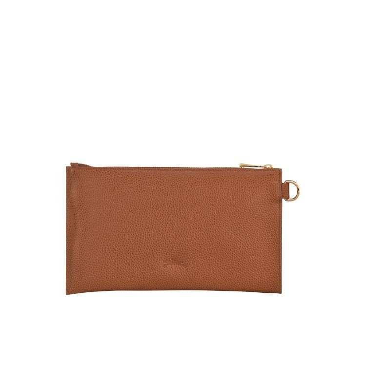 Pochettes Longchamp Pouch Caramel Cuir Marron | 34198-MOZV