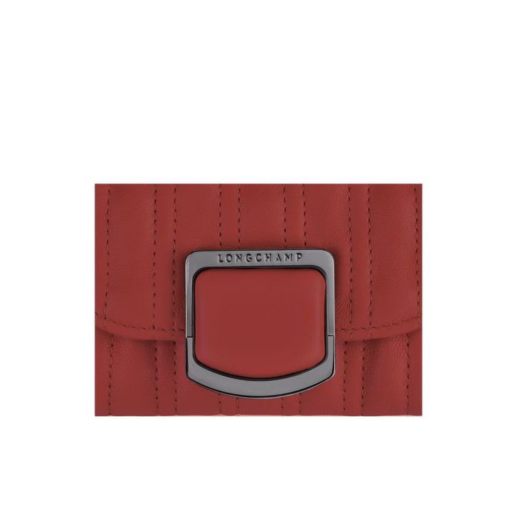 Porte-Cartes Longchamp Card Cuir Rouge | 19534-DLIE