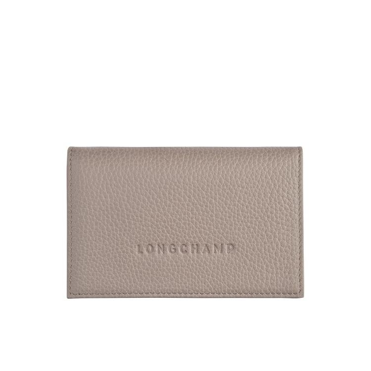 Porte-Cartes Longchamp Card Turtledove Cuir Grise | 78569-BKHQ
