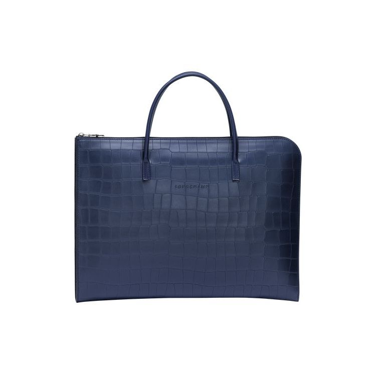 Porte-Documents Longchamp Briefcase S Cuir Bleu Marine | 87234-SHPN