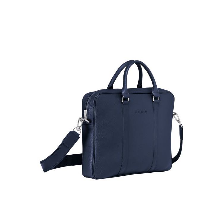 Porte-Documents Longchamp Briefcase Xs Cuir Bleu Marine | 05982-GAUW