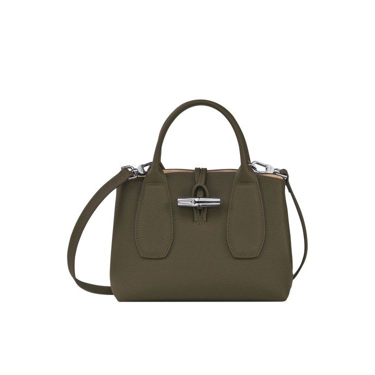 Sac À Main Longchamp S Cuir Kaki | 01798-LOUP