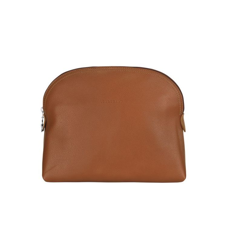 Trousses De Toilette Longchamp Caramel Cuir Marron | 31065-CPYF