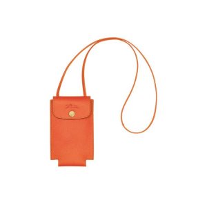 Coque Longchamp With Dentelle Cuir Orange | 10325-ITGE