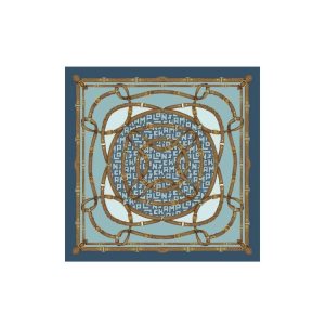 Echarpes Longchamp Scarf Thistle Silk Bleu | 75142-MBHX