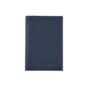 Pochettes Longchamp Passport Cover Cuir Bleu Marine | 27310-SICV