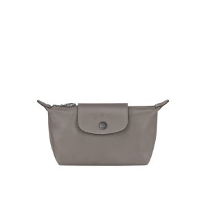 Pochettes Longchamp Pouch Turtledove Cuir Grise | 38269-RXVS