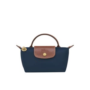Pochettes Longchamp Pouch With Recycled canvas Bleu Marine | 13285-CVDL