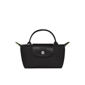 Pochettes Longchamp Pouch With Recycled canvas Noir | 78093-VHJG