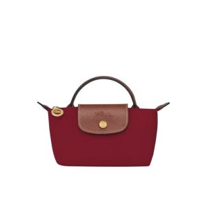 Pochettes Longchamp Pouch With Recycled canvas Rouge | 91632-UYZQ