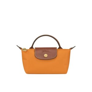 Pochettes Longchamp Pouch With Saffron Recycled canvas Orange | 61078-VNQE