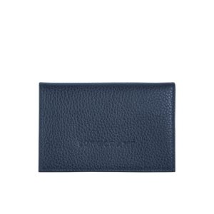 Porte-Cartes Longchamp Card Cuir Bleu Marine | 18257-UOPV