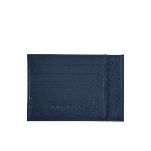 Porte-Cartes Longchamp Card Cuir Bleu Marine | 68479-PZLJ