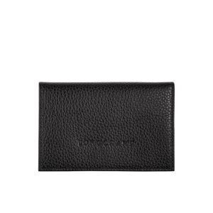 Porte-Cartes Longchamp Card Cuir Noir | 29051-UNBE