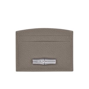 Porte-Cartes Longchamp Card Turtledove Cuir Grise | 20765-MPUH