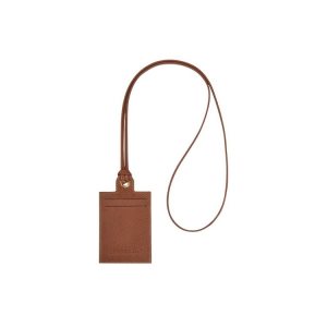 Porte-Cartes Longchamp Card With Necklace Cuir Marron | 12380-WUAP