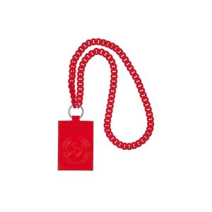 Porte-Cartes Longchamp Card With Necklace Vermilion Cuir Rouge | 36487-WBDA