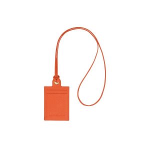 Porte-Cartes Longchamp Card With Necklace Cuir Orange | 42860-EDZI