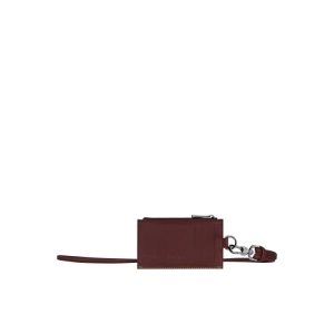 Porte-Cartes Longchamp With Necklace Cuir Rouge | 49268-LEAV