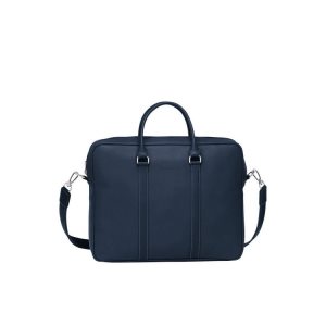 Porte-Documents Longchamp Briefcase M Cuir Bleu Marine | 20185-KWNC