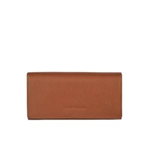 Portefeuilles Longchamp Long Continental Caramel Cuir Marron | 71845-IOMS