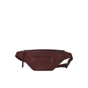 Sac Banane Longchamp Cuir Rouge | 09762-OLQX