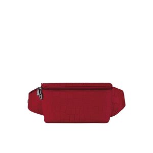 Sac Banane Longchamp Cuir Rouge | 34825-HGFW