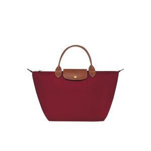 Sac À Main Longchamp M Recycled canvas Rouge | 80536-BMHT