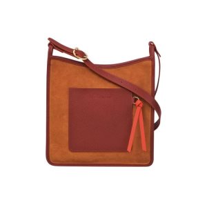 Sacs Crossbody Longchamp Zipped L Saffron Cuir Orange | 70625-OFYP