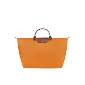 Sacs De Voyage Longchamp L Saffron Recycled canvas Orange | 97514-MVJH