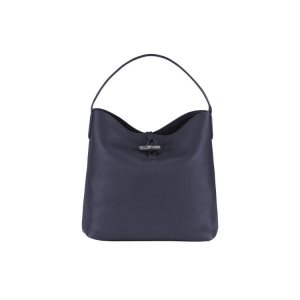 Sacs À Bandoulière Longchamp Hobo Cuir Bleu Marine | 30648-JIYT