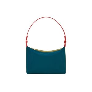 Sacs À Bandoulière Longchamp Ocean Tela Bleu | 58937-SDVQ