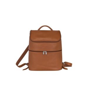 Sacs À Dos Longchamp Caramel Cuir Marron | 84560-CLRW