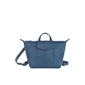 Sacs À Dos Longchamp Cuir Bleu | 17690-EMSI