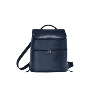 Sacs À Dos Longchamp Cuir Bleu Marine | 06351-TQGU