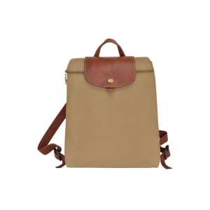 Sacs À Dos Longchamp Desert Recycled canvas Kaki | 75830-NLYX