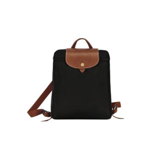 Sacs À Dos Longchamp Recycled canvas Noir | 12605-FLJC