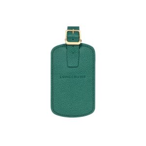 Travel Accessories Longchamp Luggage Tag Cuir Grise Vert | 90374-OZNI