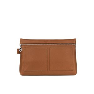 Trousses De Toilette Longchamp Caramel Cuir Marron | 19760-INBZ