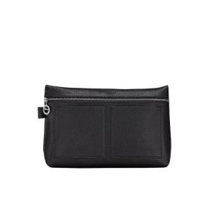 Trousses De Toilette Longchamp Cuir Noir | 14896-BKNE